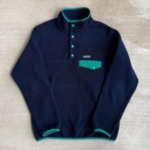 Rare Patagonia Synchilla Fleece - Navy with teal trim